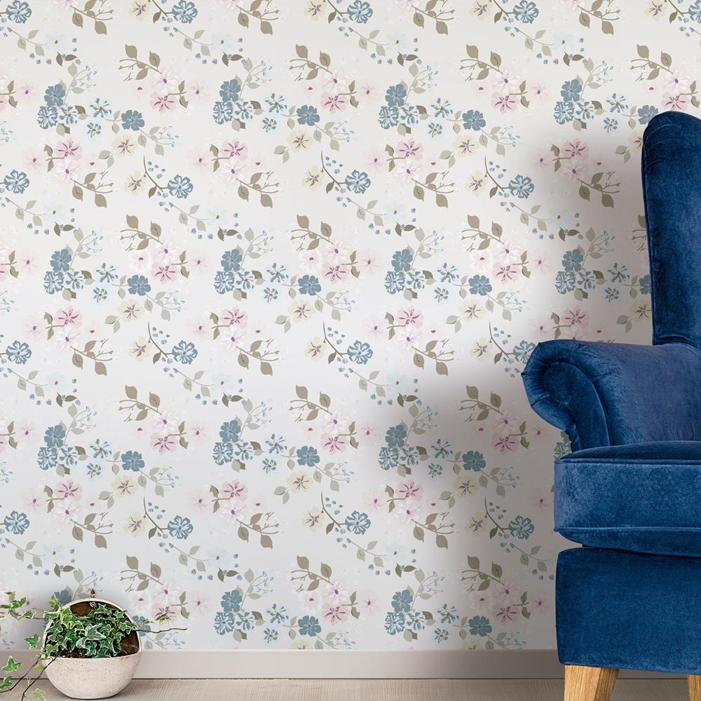 Papel de parede Floral Delicado e Clássico