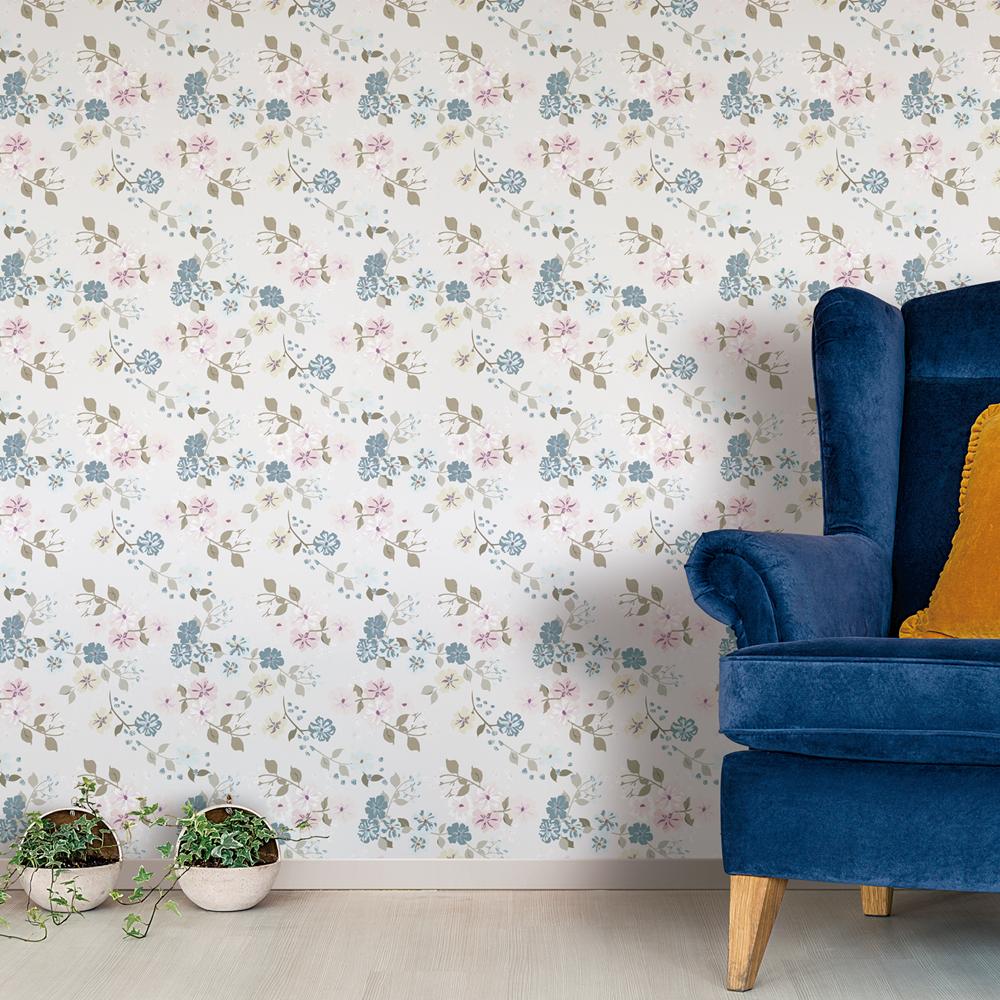 Papel de parede Floral Delicado e Clássico