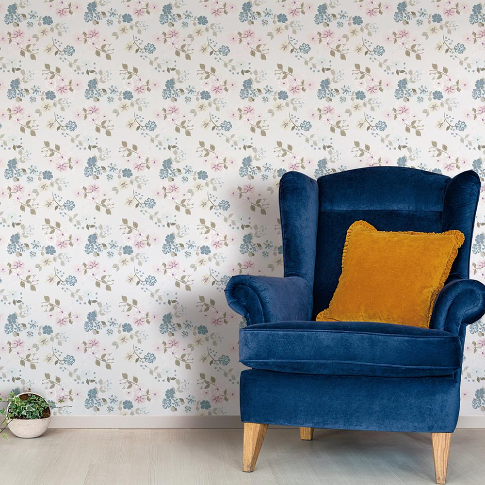 Papel de parede Floral Delicado e Clássico