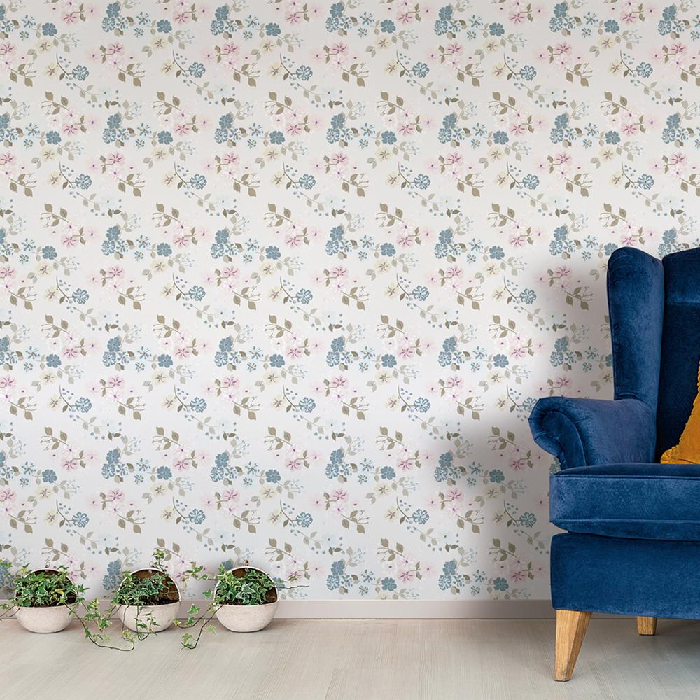 Papel de parede Floral Delicado e Clássico