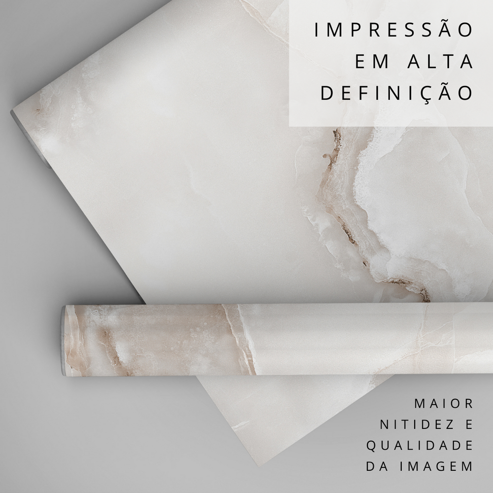 Papel de Parede Adesivo Efeito Mármore Onyx Polonês