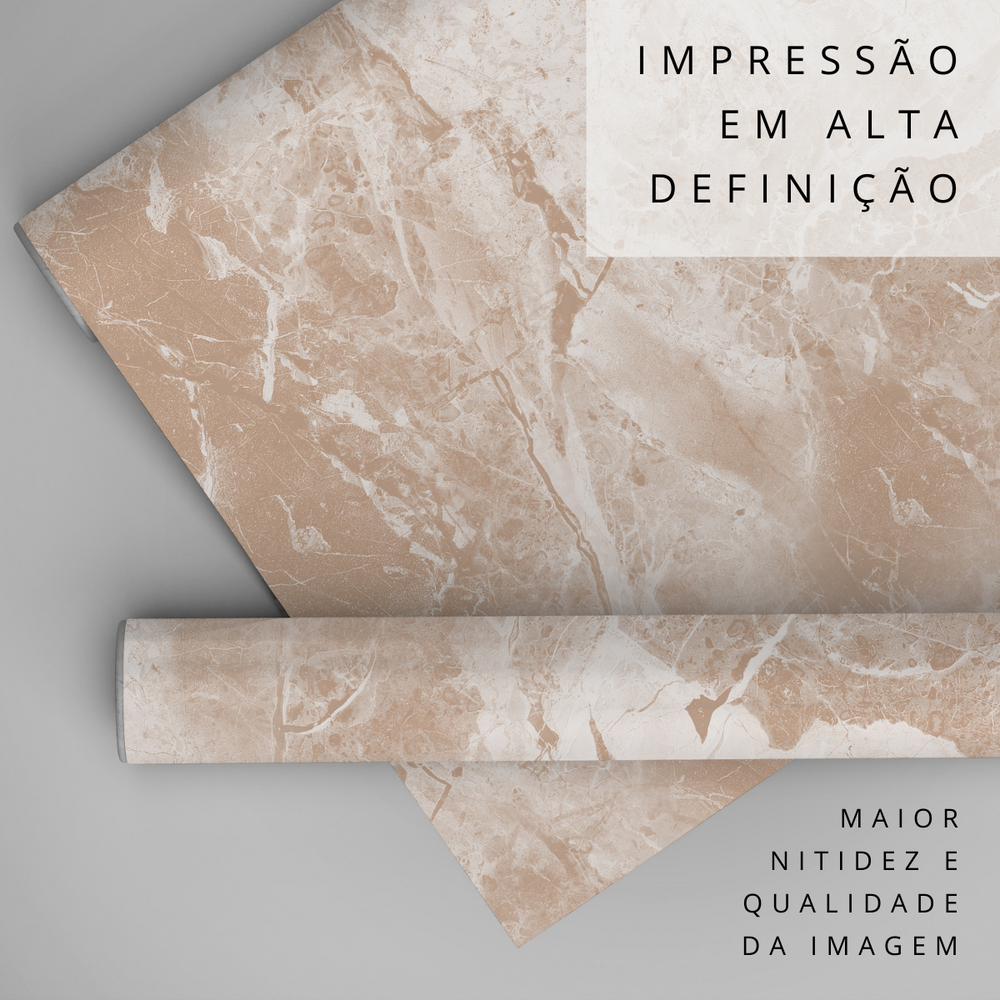 Papel de Parede Adesivo Mármore Rosê Marrom
