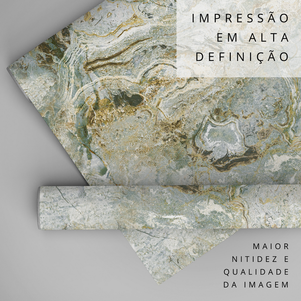 Papel de Parede Adesivo Efeito Mármore Amazonita Verde