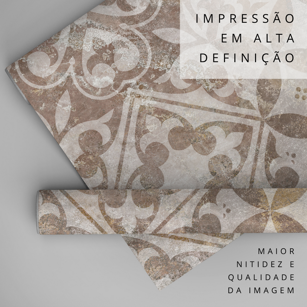 Papel de Parede Azulejo Português Marrom