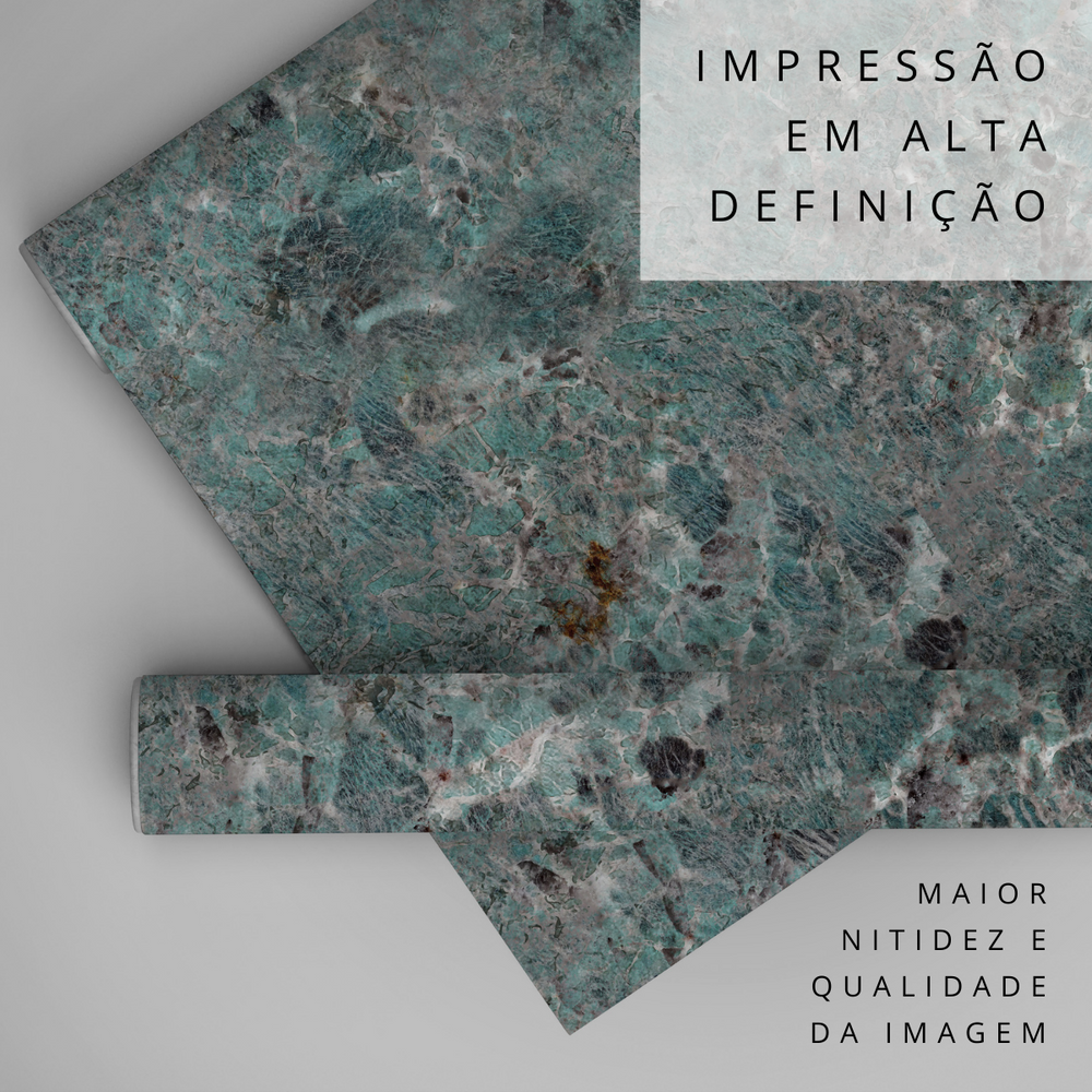 Papel de Parede Adesivo Efeito Textura Mármore Amazonita