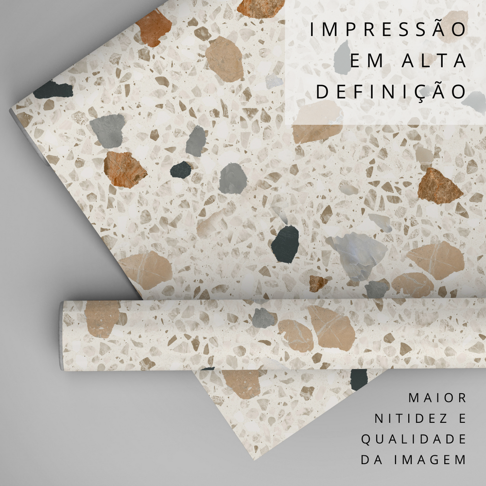 Papel de Parede Adesivo Efeito Granito Cálcario Claro
