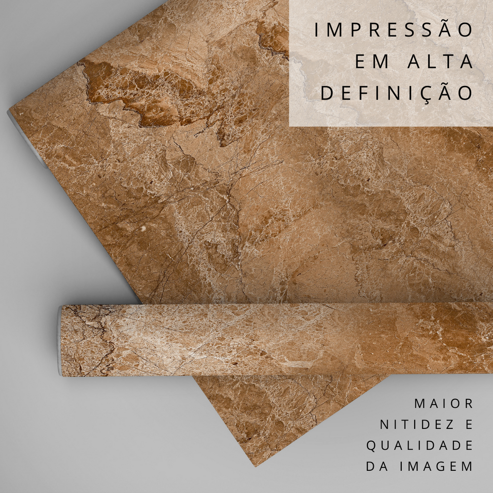 Papel de Parede Adesivo Mármore Marrom Terracota