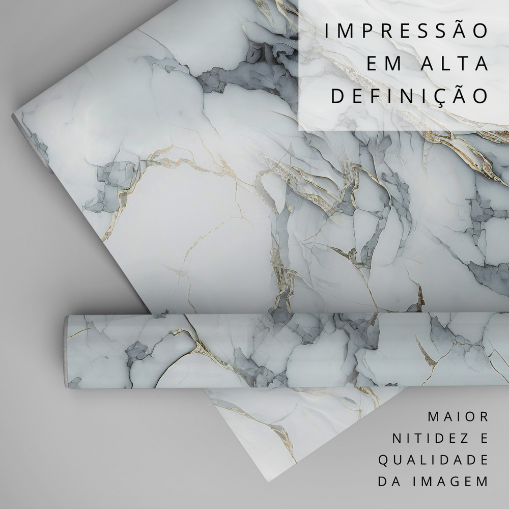 Papel de Parede Adesivo Mármore Carrara Cinza