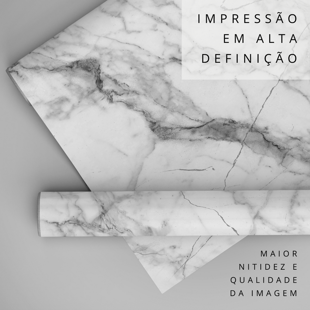Papel de Parede Adesivo Mármore Branco e Preto