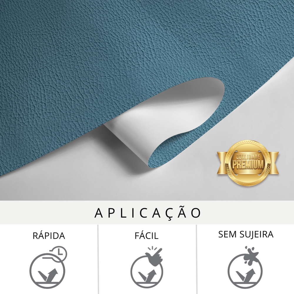 Papel de Parede Que Imita Couro Azul