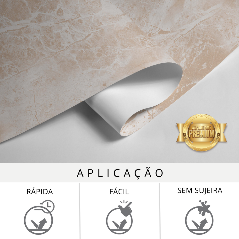 Papel de Parede Adesivo Mármore Rosê Marrom