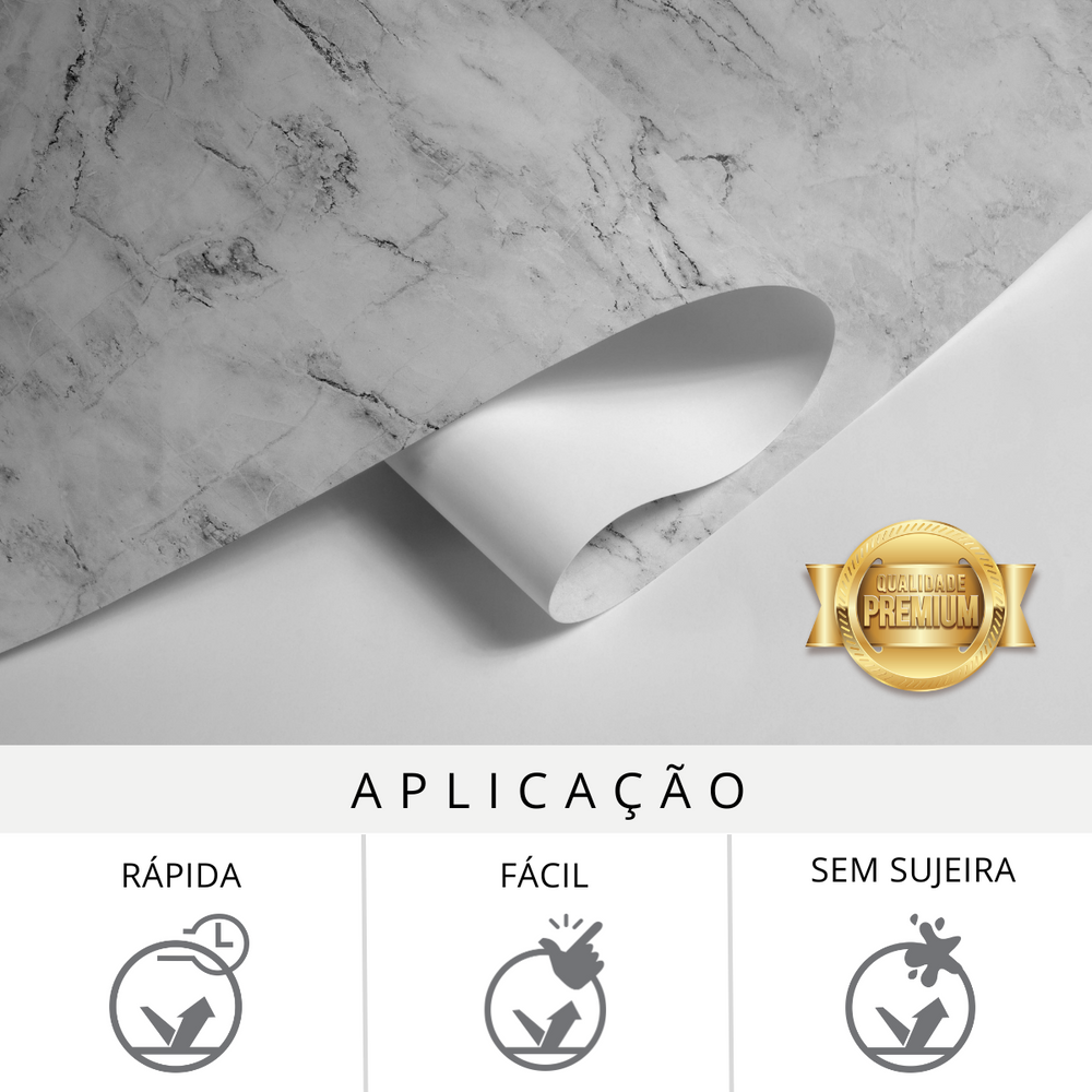 Papel de Parede Adesivo Mármore Cinza Carrara