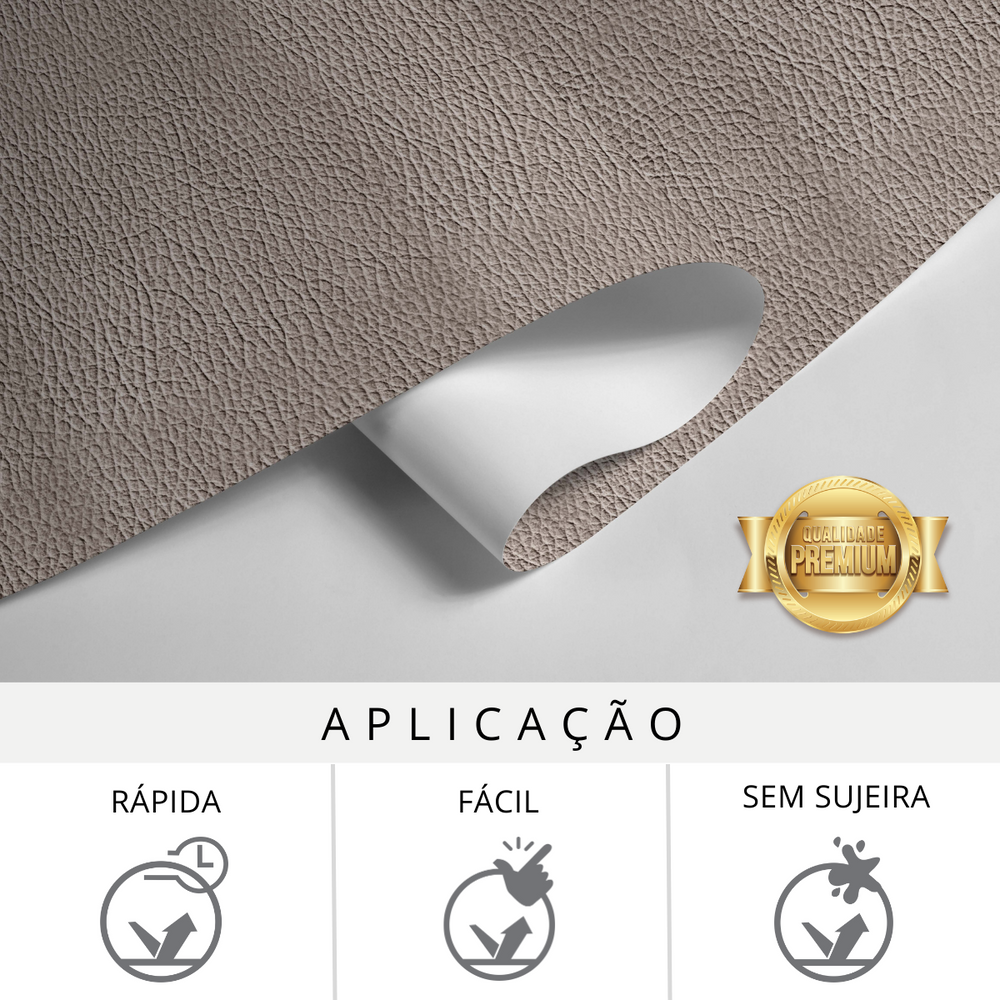 Papel de Parede Que Imita Couro Marrom Claro