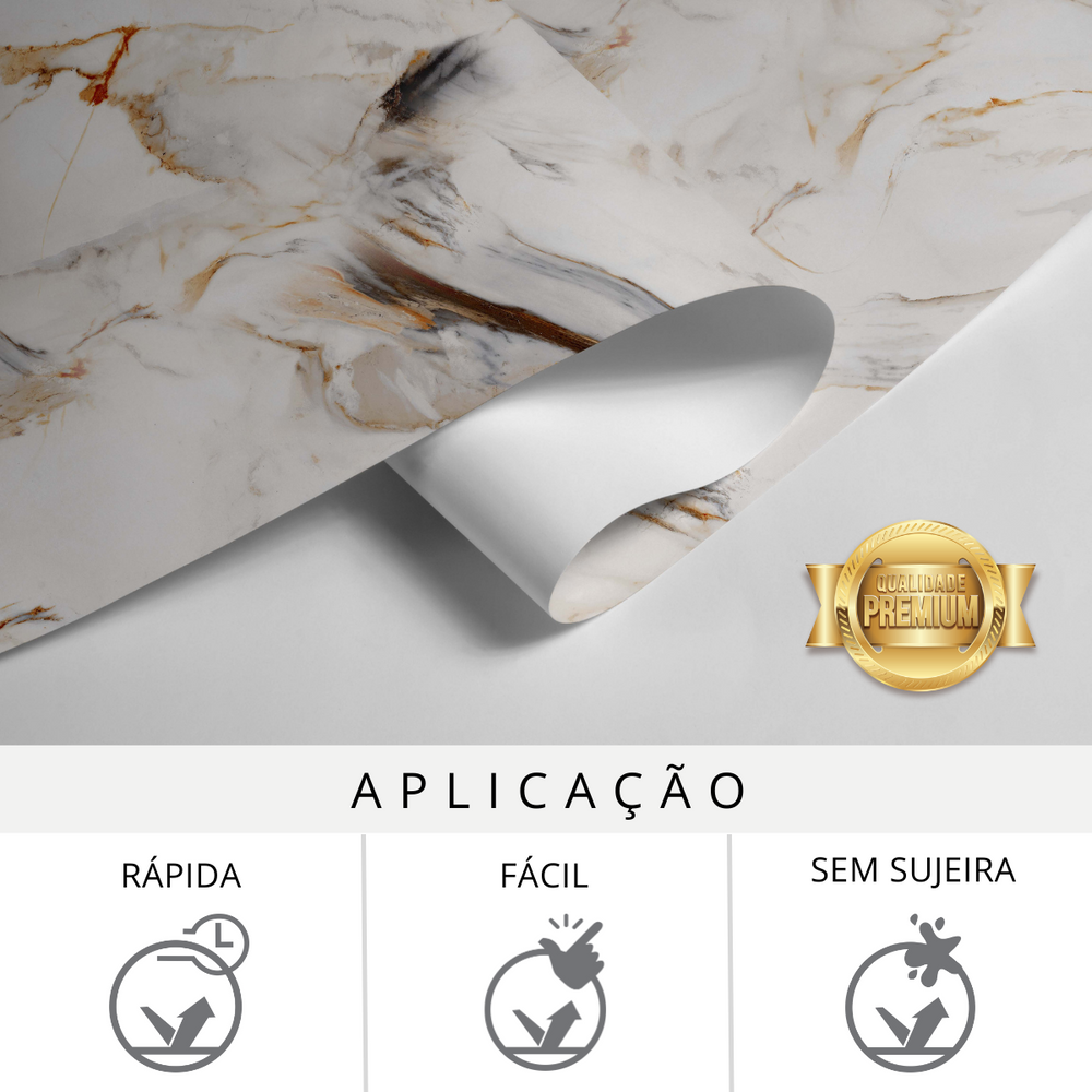 Papel de Parede Adesivo Mármore Tons Natural