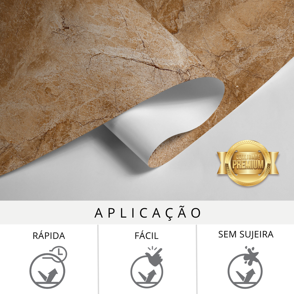 Papel de Parede Adesivo Mármore Marrom Terracota