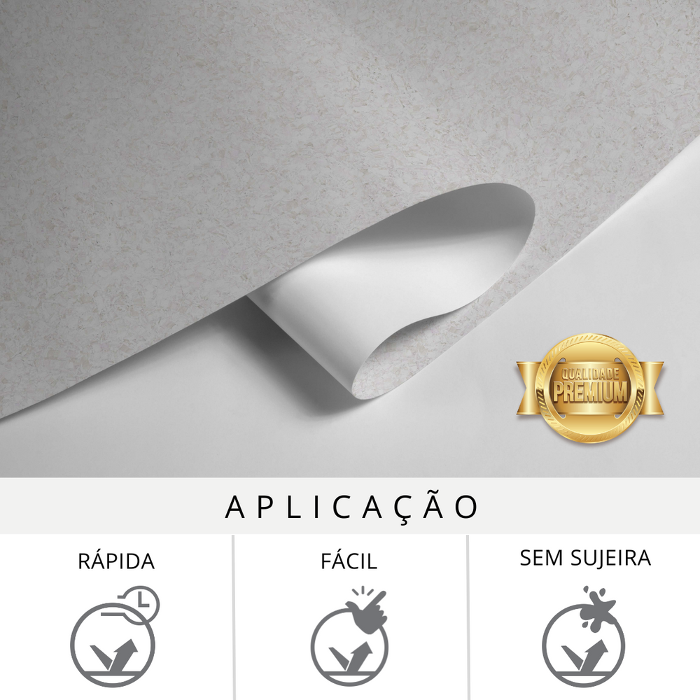 Papel de Parede Adesivo Efeito Textura Granito Branco