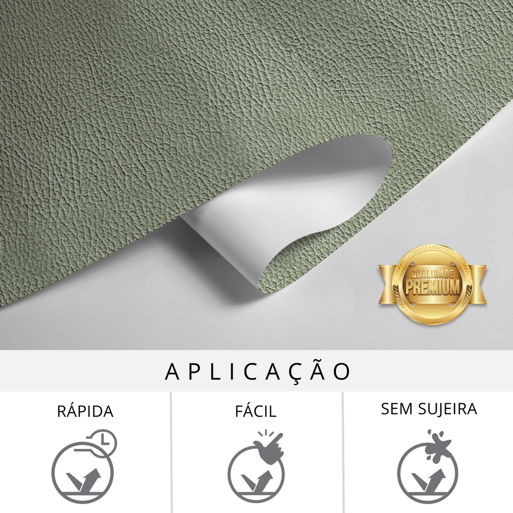 Papel de Parede Que Imita Couro Verde Militar
