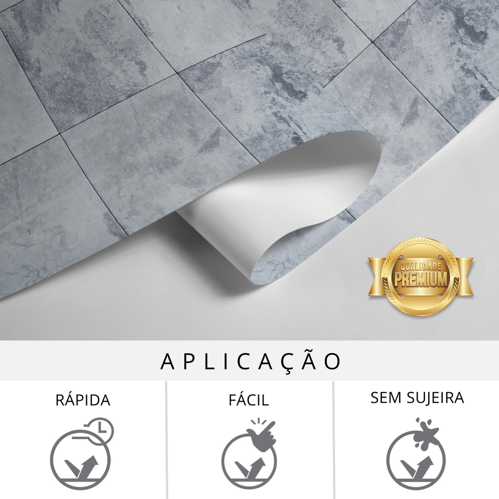 Papel de Parede Azulejo Cinza
