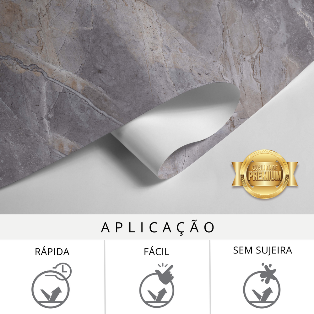 Papel de Parede Adesivo Efeito Mármore Quartzito