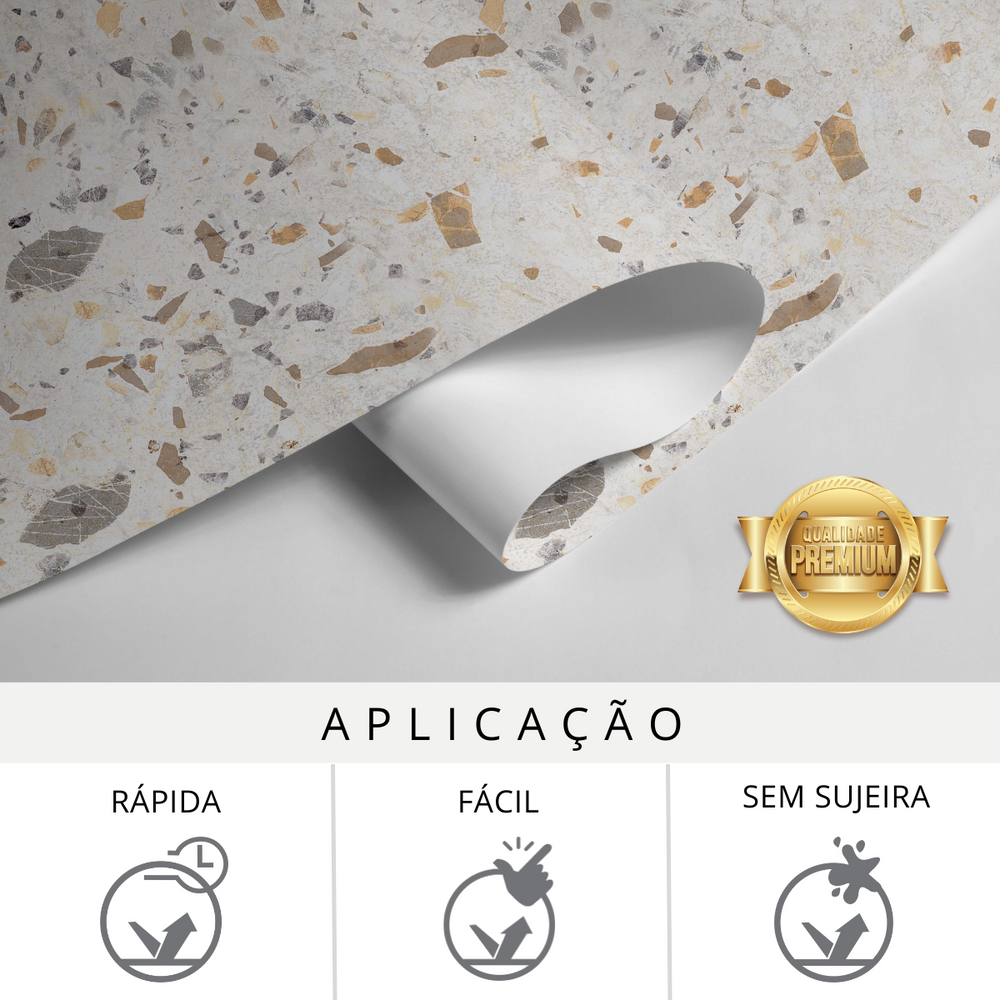 Papel de Parede Adesivo Efeito Granito Cálcario