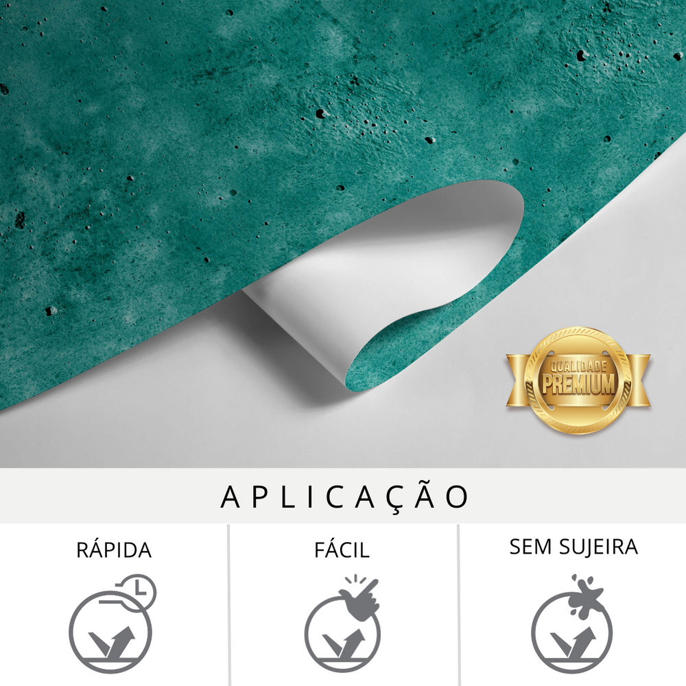 Papel de Parede Adesivo Imita Cimento Rústico Verde