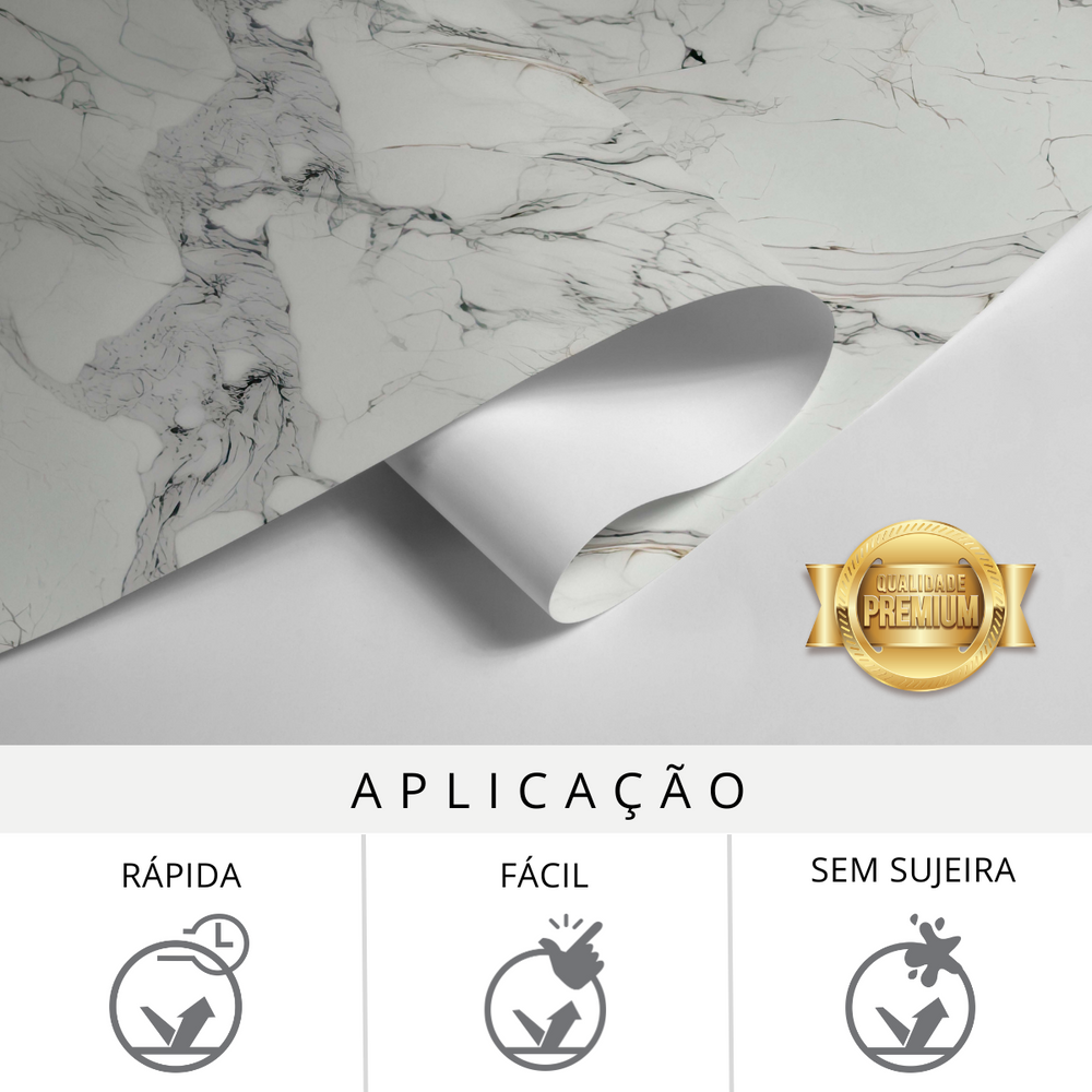 Papel de Parede Adesivo Mármore Branco Supreme