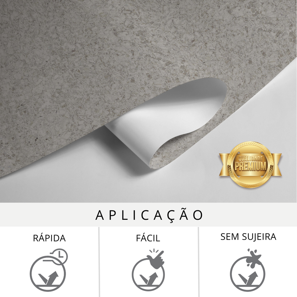 Papel de Parede Adesivo Efeito Textura Granito Cinza