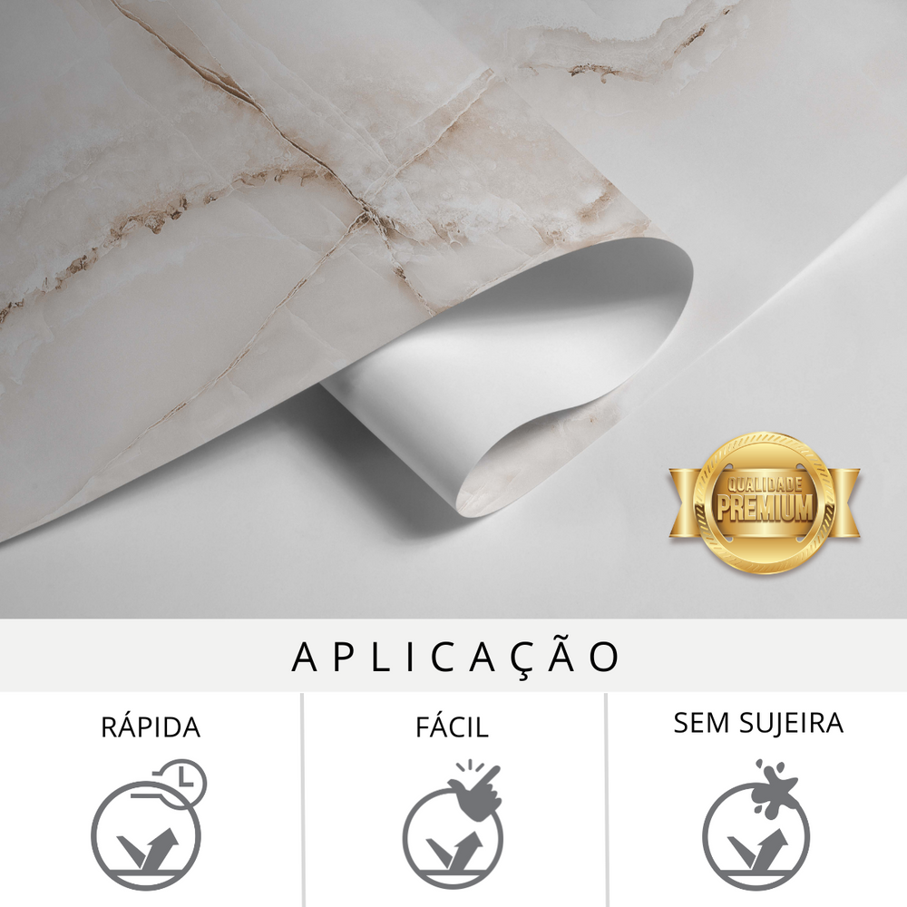 Papel de Parede Adesivo Efeito Mármore Onyx Polonês