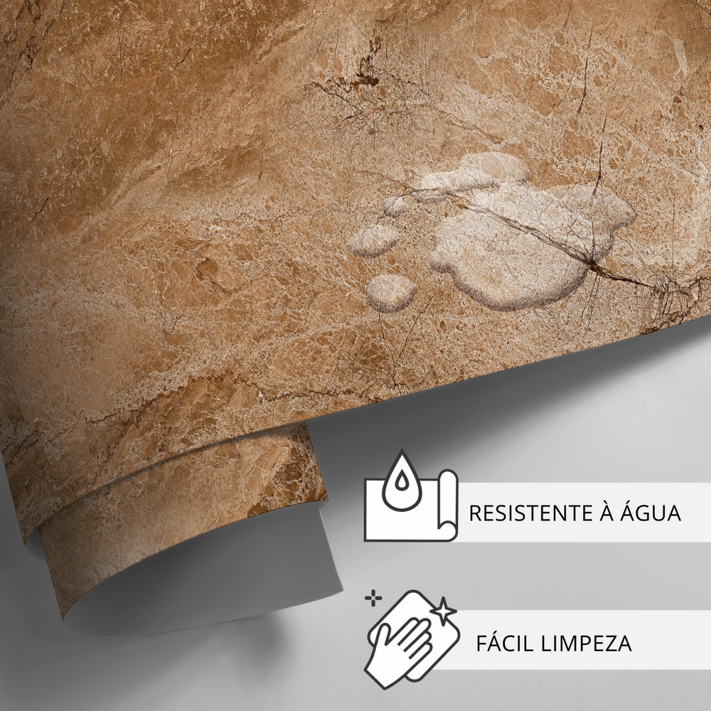 Papel de Parede Adesivo Mármore Marrom Terracota