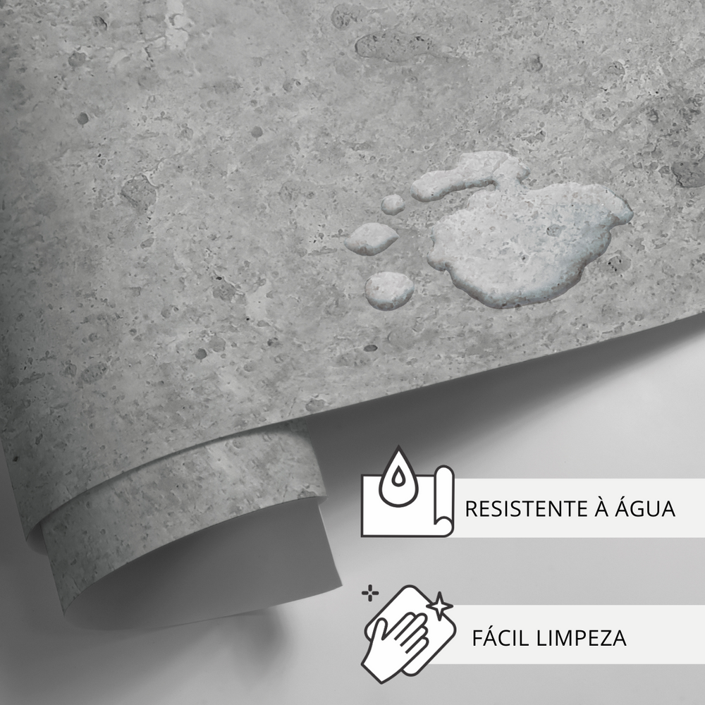 Papel de Parede Adesivo Efeito Concreto Rústico