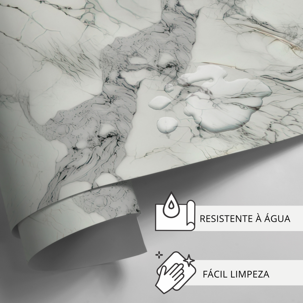 Papel de Parede Adesivo Mármore Branco Supreme