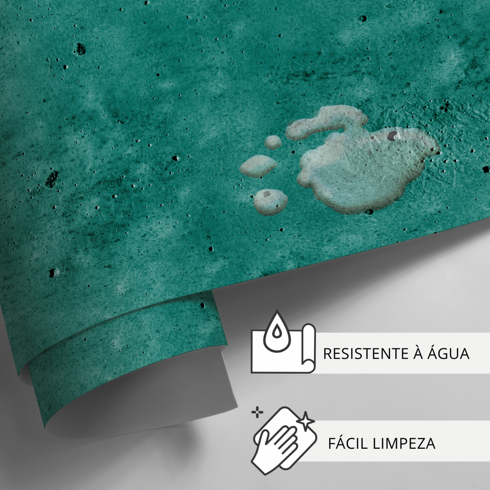 Papel de Parede Adesivo Imita Cimento Rústico Verde
