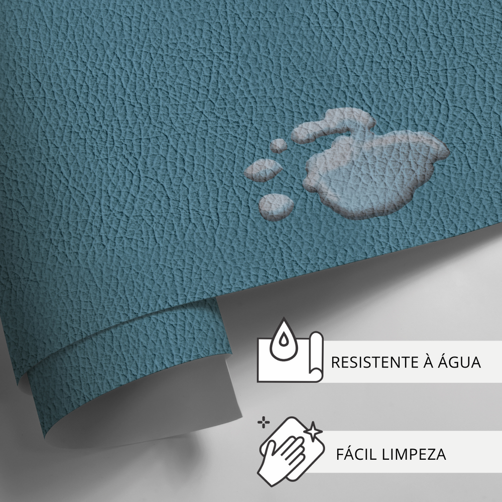 Papel de Parede Que Imita Couro Azul