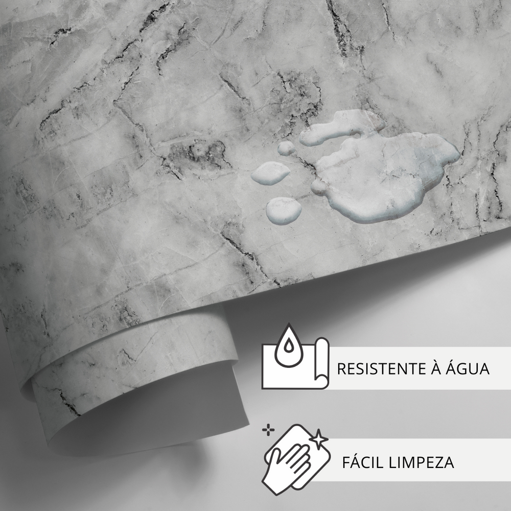 Papel de Parede Adesivo Mármore Cinza Carrara