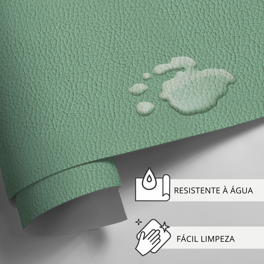 Papel de Parede Que Imita Couro Verde Bebê