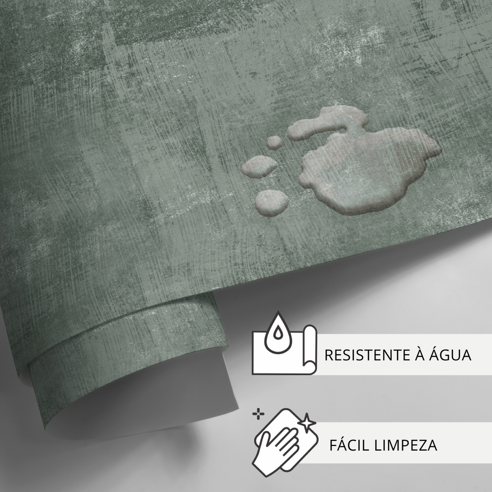 Papel de parede Concreto Rústico Verde