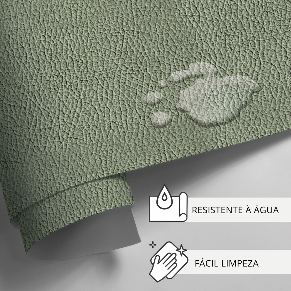 Papel de Parede Que Imita Couro Verde Militar