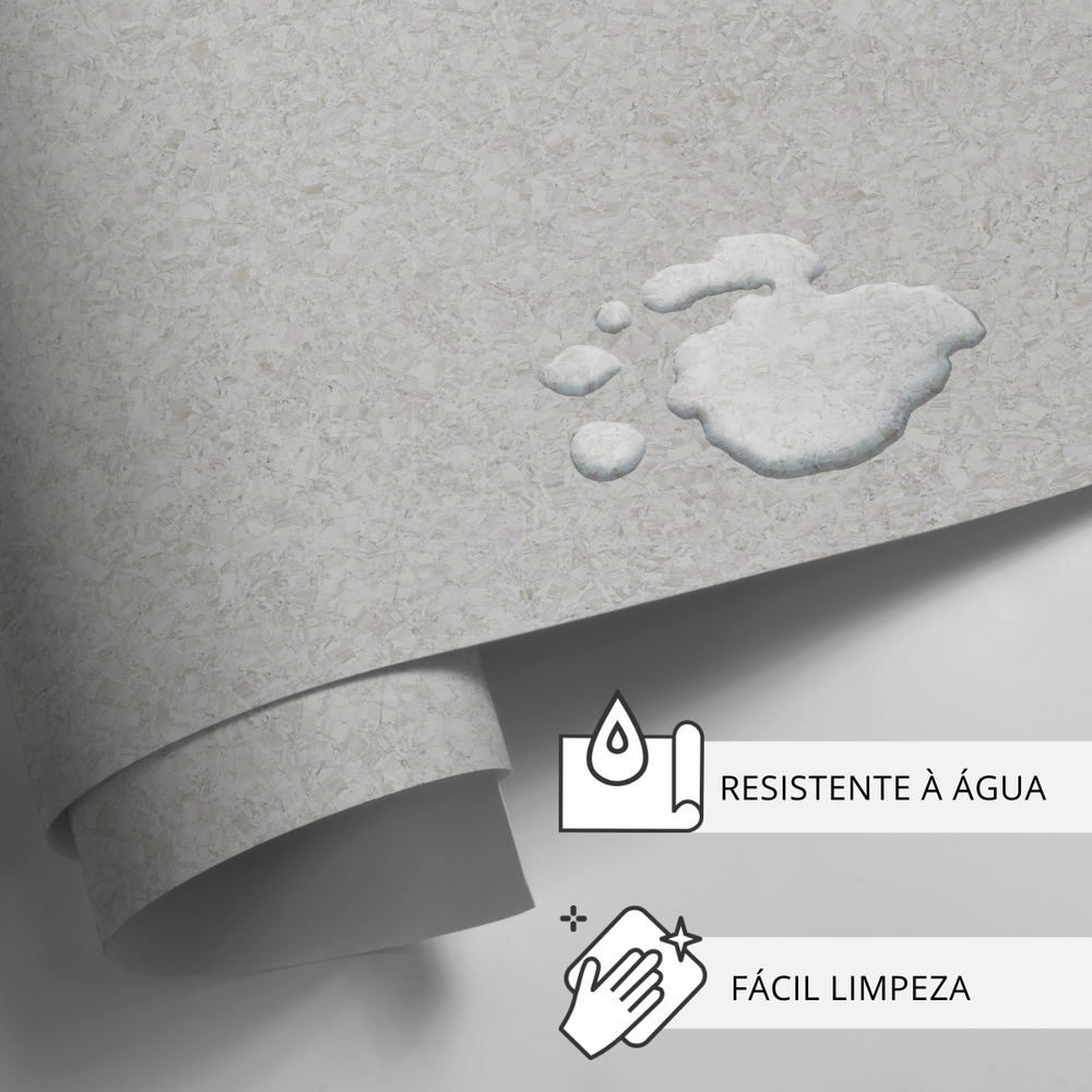 Papel de Parede Adesivo Efeito Textura Granito Branco