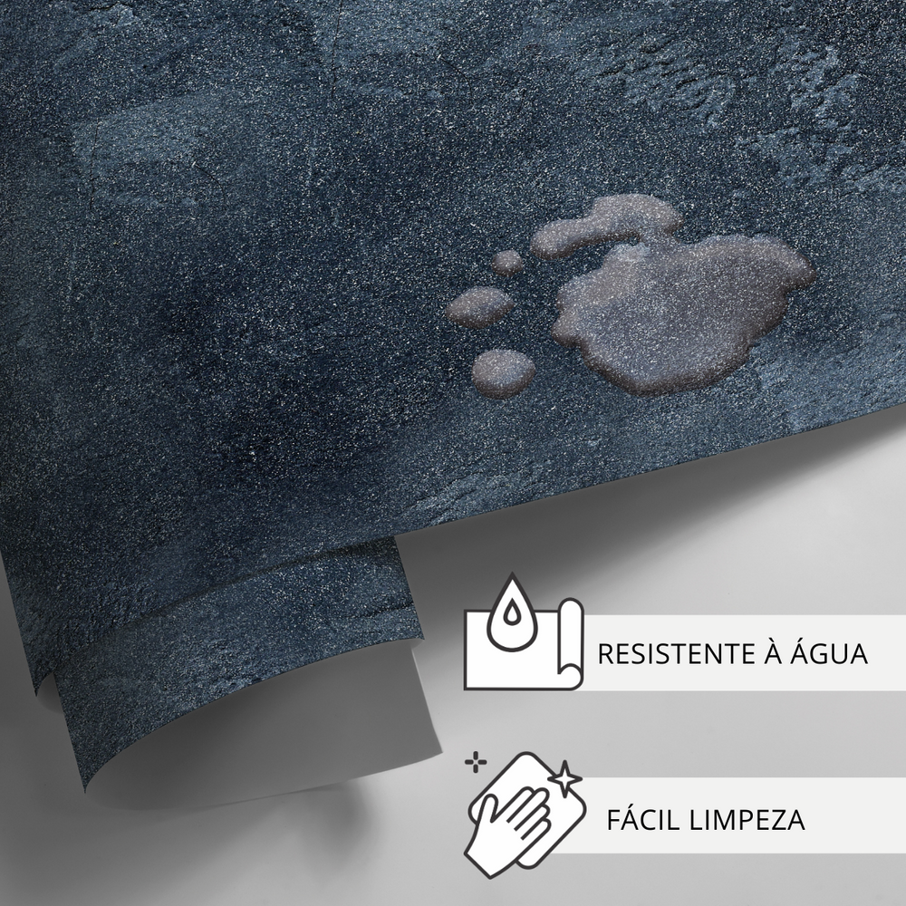 Papel de parede Cimento Queimado Azul