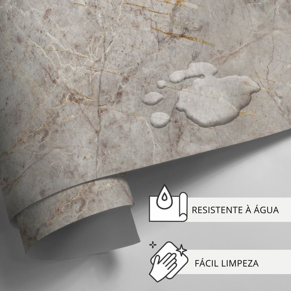 Papel de Parede Adesivo Mármore Natural Cinza