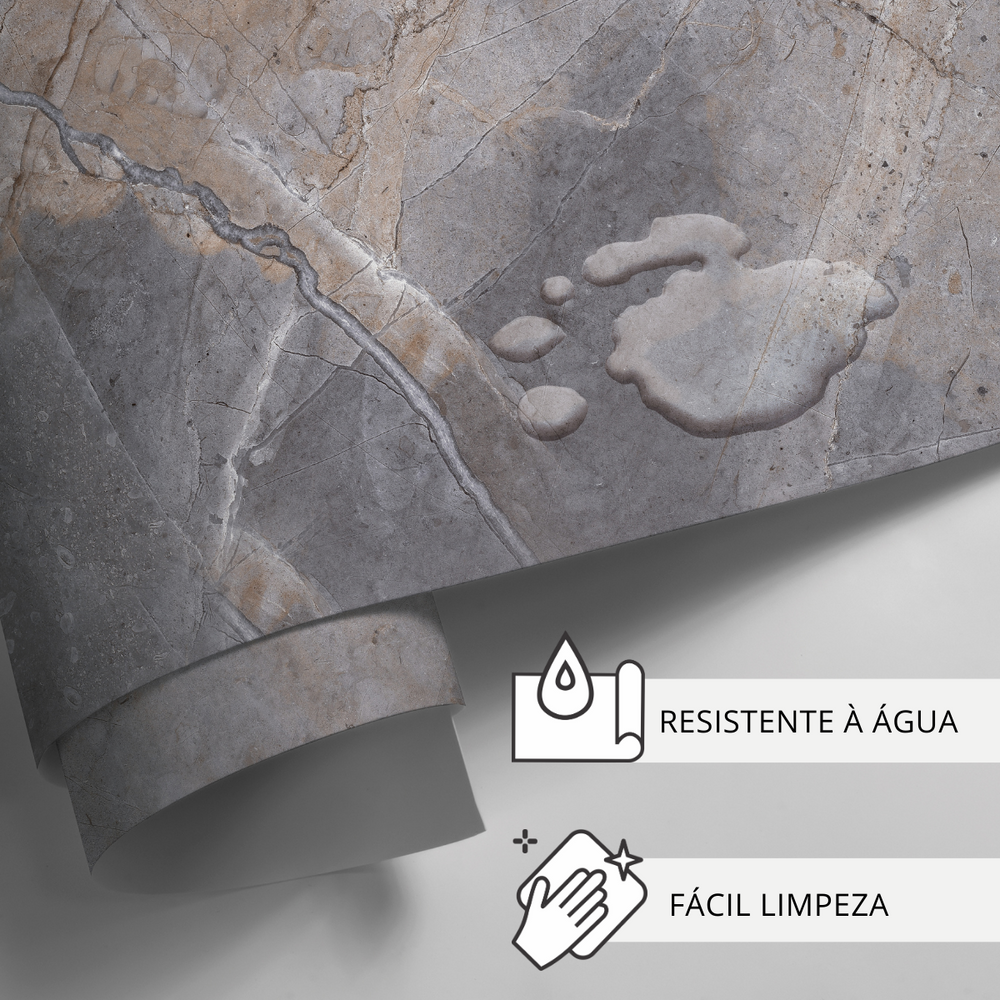 Papel de Parede Adesivo Efeito Mármore Quartzito