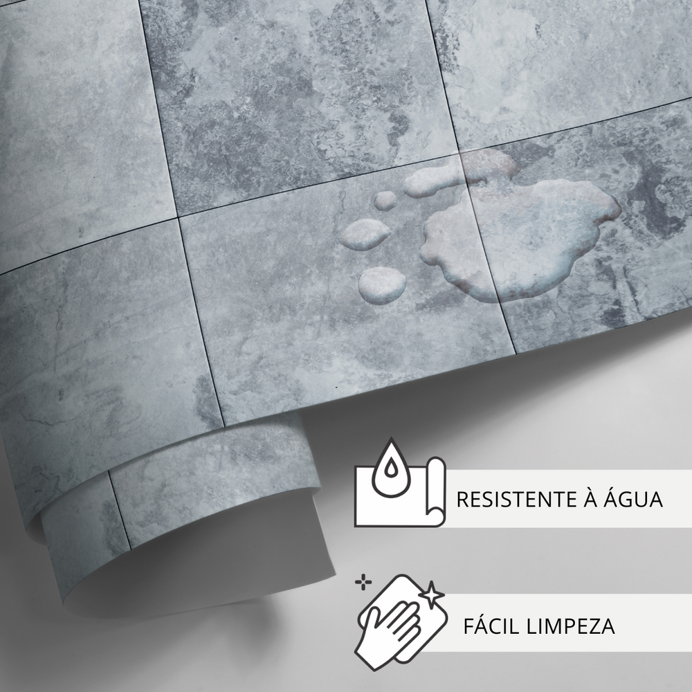 Papel de Parede Azulejo Cinza