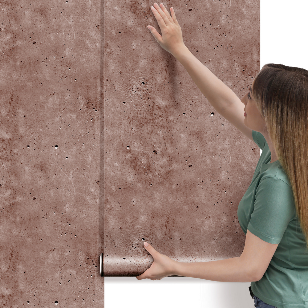 Papel de parede Cimento Queimado Marrom Claro