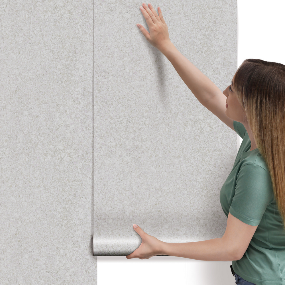 Papel de Parede Adesivo Efeito Textura Granito Branco