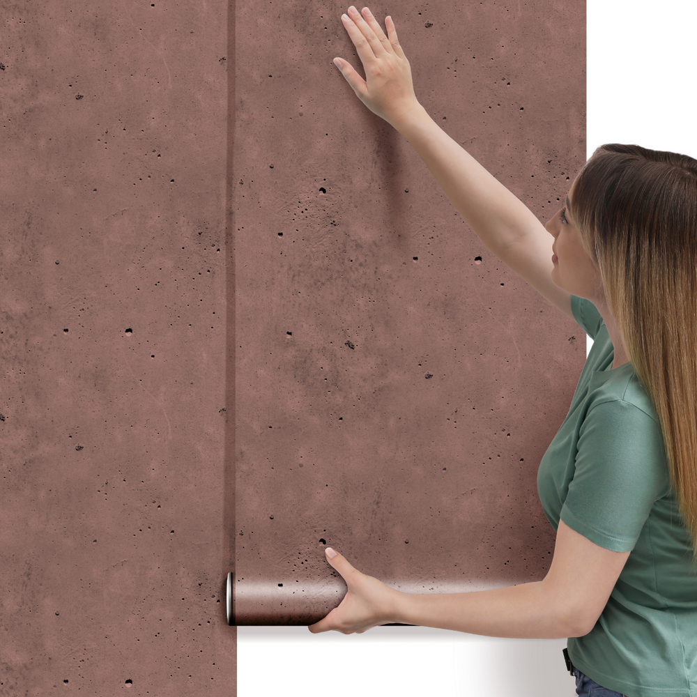Papel de parede Cimento Queimado Marrom Médio