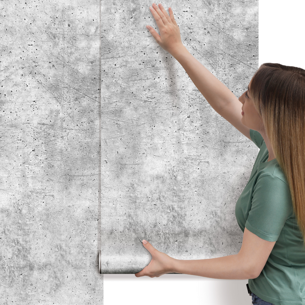 Papel de parede que Imita Concreto Rústico