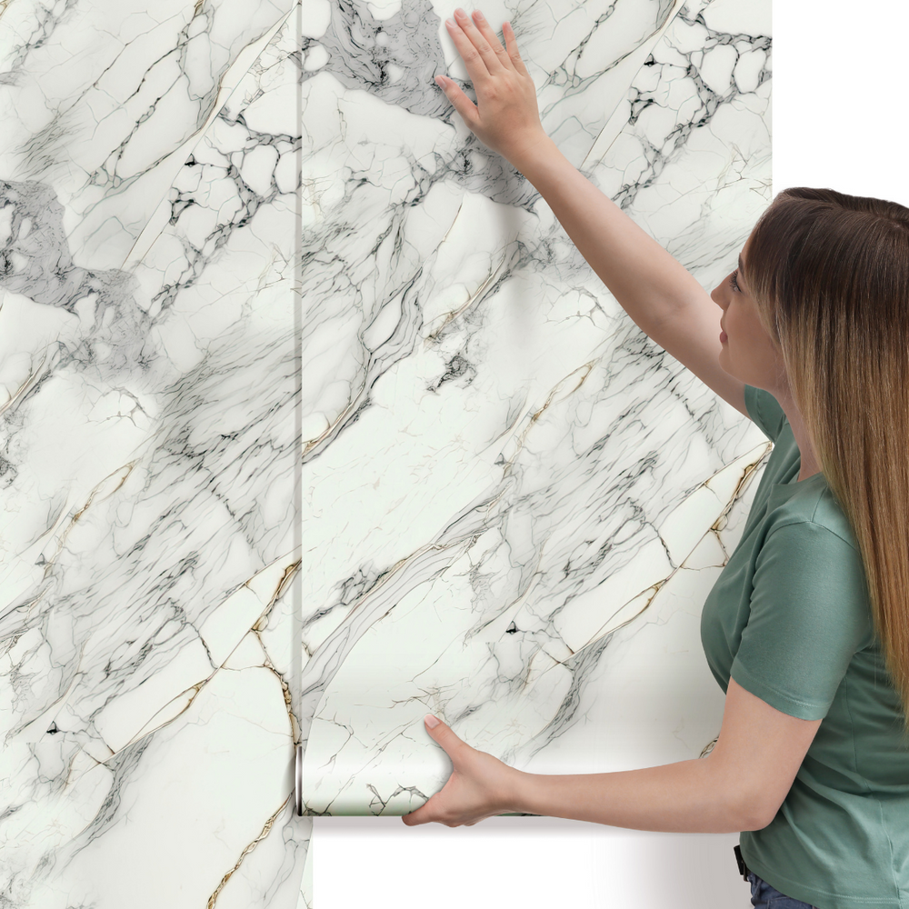 Papel de Parede Adesivo Mármore Branco Supreme