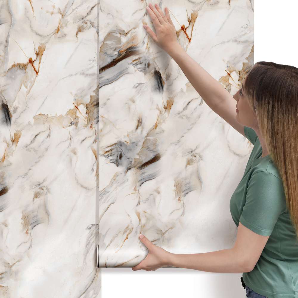 Papel de Parede Adesivo Mármore Tons Natural