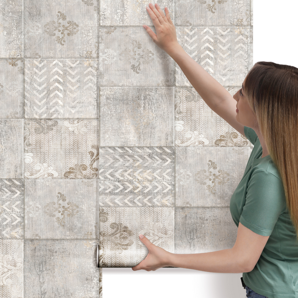 Papel de Parede Azulejo Mosaico Vintage Contempôraneo