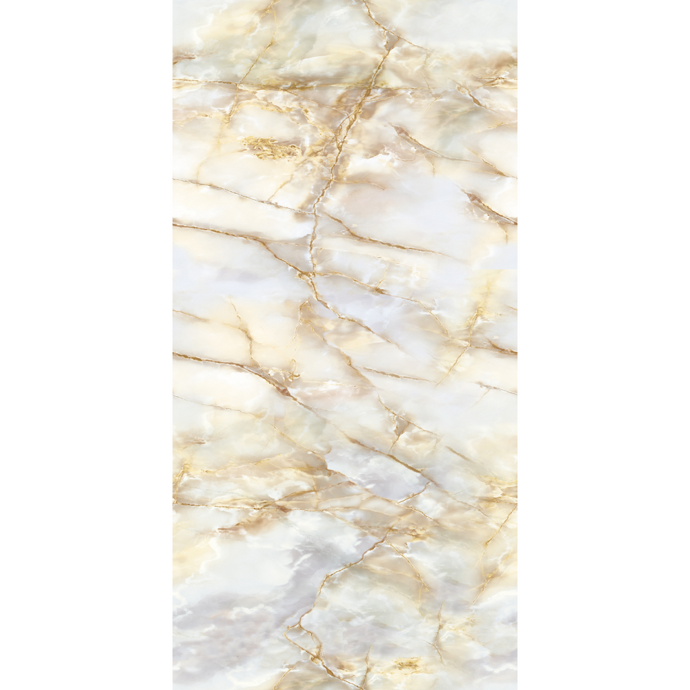 Papel de Parede Adesivo Marmorado Gold e Branco